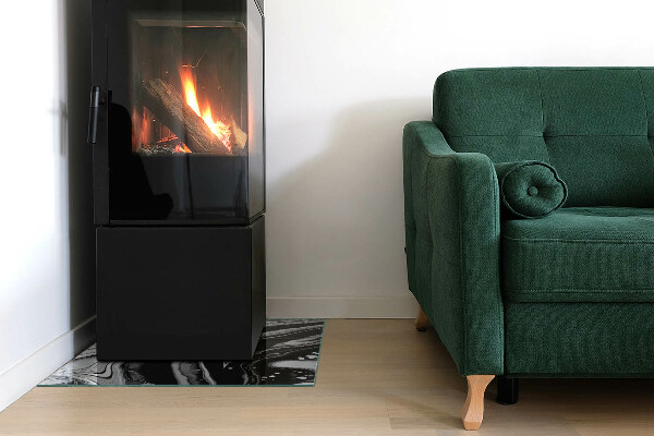 Négyzet alakú üveg kandalló alátét Absztrakt hullámok és vonalak