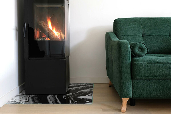 Négyzet alakú üveg kandalló alátét Absztrakt hullámok és vonalak