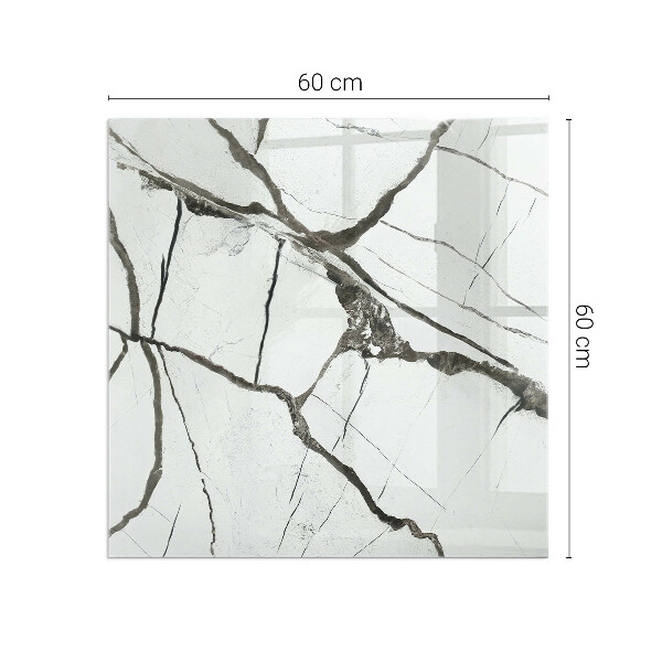 Négyzet alakú kandalló alátét üveg Márvány véna minta