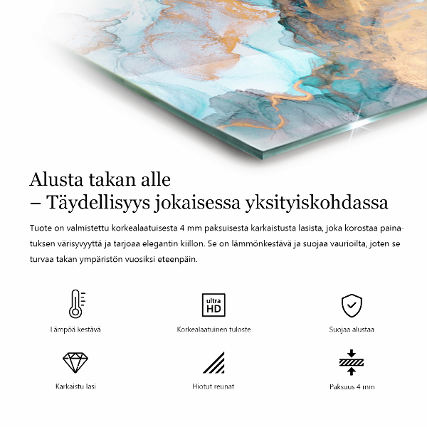 Négyzet alakú üveg kandalló alátét Szín Barna