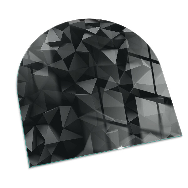 Félkör alakú üveg kandalló alátét Háromdimenziós geometria