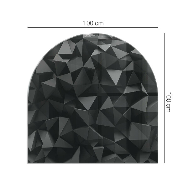 Félkör alakú üveg kandalló alátét Háromdimenziós geometria