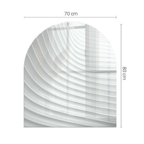Félkör alakú kandalló alátét üveg Finom vonalak hullámai