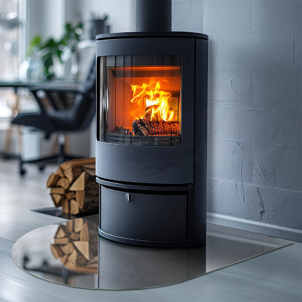 Félkör alakú kandalló alátét Beton textúra hatással