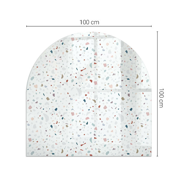 Félkör alakú kandalló alátét üveg Minta kis formákkal