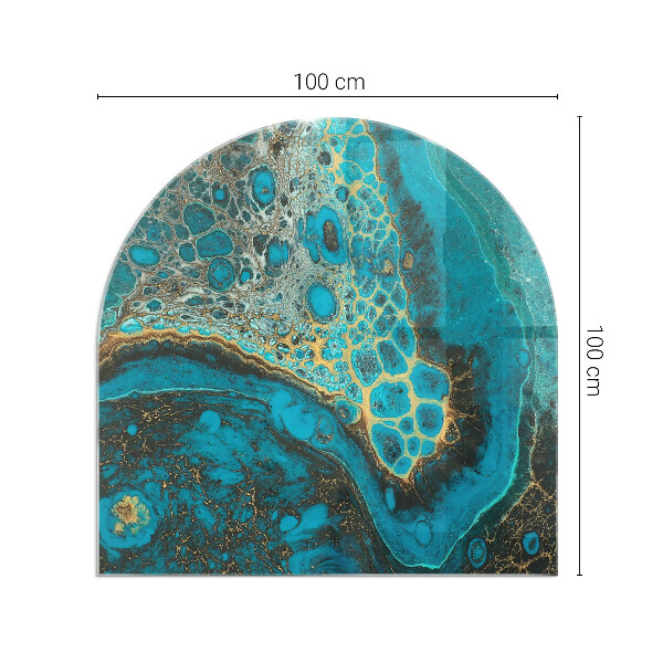 Félkör alakú üveg kandalló alátét Absztrakt organikus minta