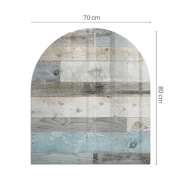 Félkör alakú üveg kandalló alátét Különböző árnyalatú táblák