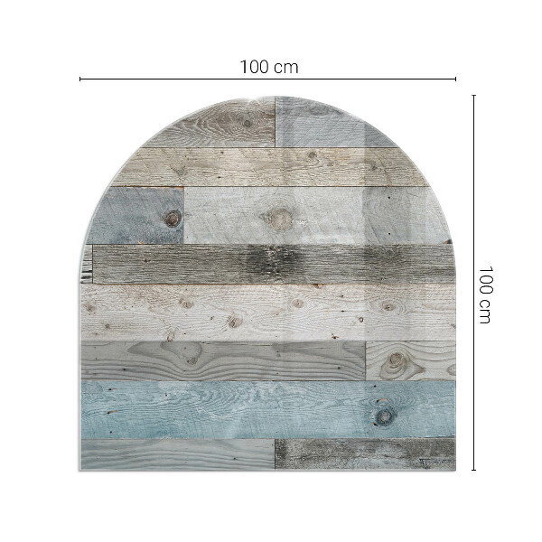 Félkör alakú üveg kandalló alátét Különböző árnyalatú táblák