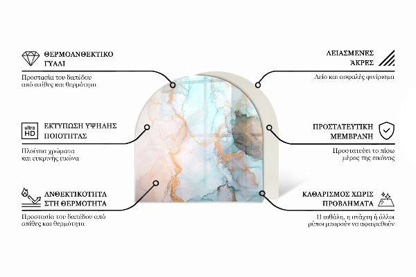 Félkör alakú kandalló alátét Absztrakt geometrikus minta