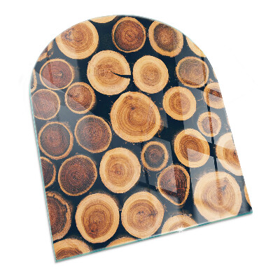 Félkör alakú kandalló alátét üveg Doboz vágott fával