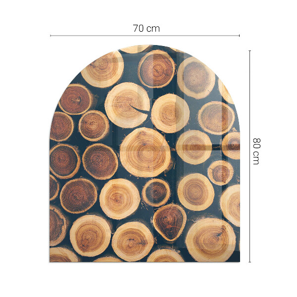 Félkör alakú kandalló alátét üveg Doboz vágott fával