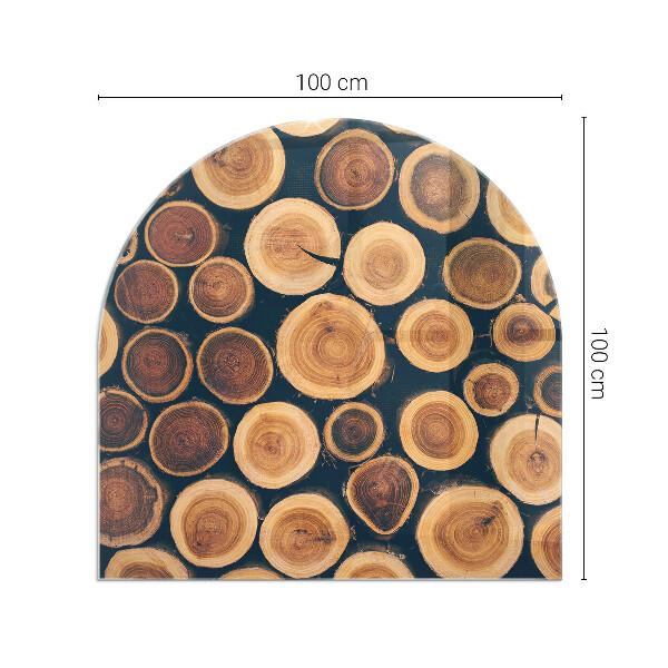 Félkör alakú kandalló alátét üveg Doboz vágott fával