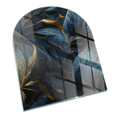 Félkör alakú kandalló alátét Elegáns textúrájú levelek