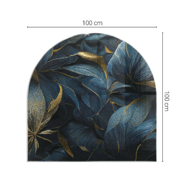 Félkör alakú kandalló alátét Elegáns textúrájú levelek