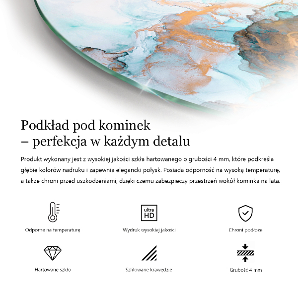 Félkör alakú kandalló alátét üveg Növényi motívumok pillangókkal