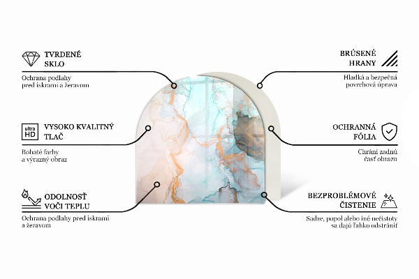 Félkör alakú kandalló alátét üveg Szín Barna