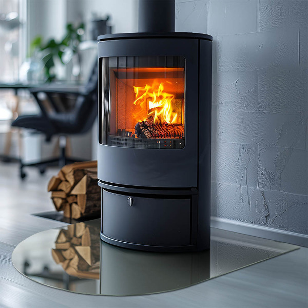 Félkör alakú kandalló alátét Szürkészöld színű