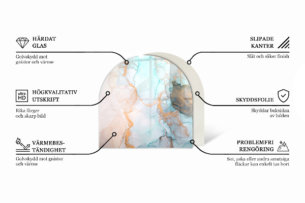 Félkör alakú kandalló alátét Szín Szürke