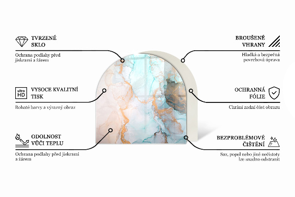 Félkör alakú kandalló alátét Szín Bézs