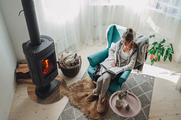 Kerek kandalló alátét üveg Természetes fa minta