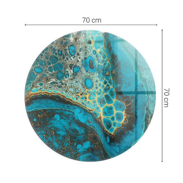 Kerek üveg kandalló alátét Absztrakt organikus minta