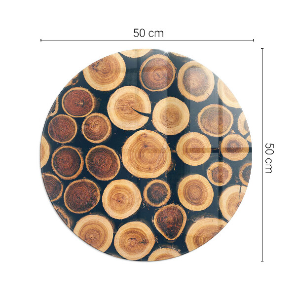 Kerek kandalló alátét üveg Doboz vágott fával