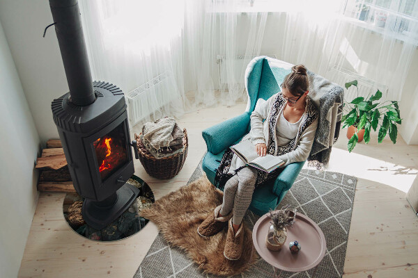 Kerek kandalló alátét Virágminta pillangókkal