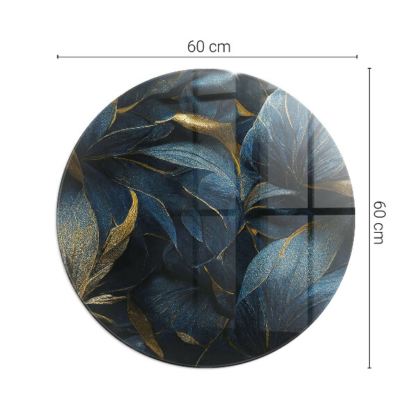 Kerek kandalló alátét Elegáns textúrájú levelek