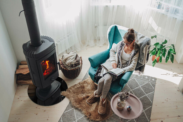 Kerek üveg kandalló alátét Szín Fekete