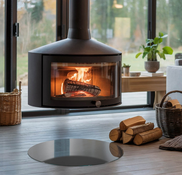 Kerek kandalló alátét Szín Szürkésbarna