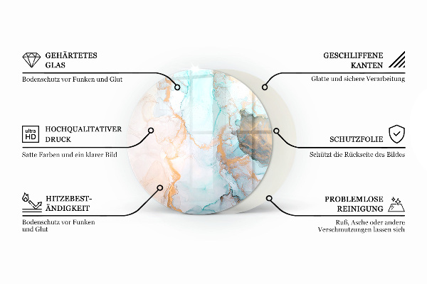 Kerek kandalló alátét Szín Barna