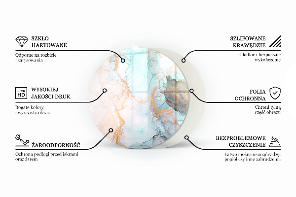 Kerek kandalló alátét Szín Világosbarna