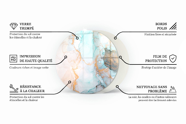 Kerek kandalló alátét Szín Fehér