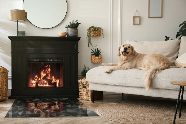 Téglalap alakú üveg kandalló alátét Háromdimenziós geometria