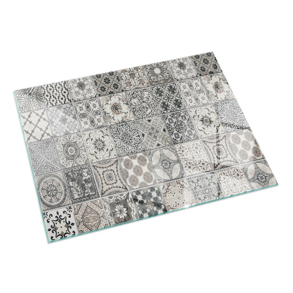 Téglalap alakú üveg kandalló alátét Dekoratív csempe minták