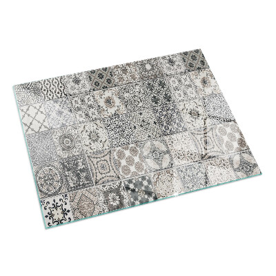 Téglalap alakú üveg kandalló alátét Dekoratív csempe minták