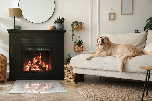 Téglalap alakú kandalló alátét üveg Minta kis formákkal