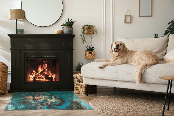 Téglalap alakú üveg kandalló alátét Absztrakt organikus minta