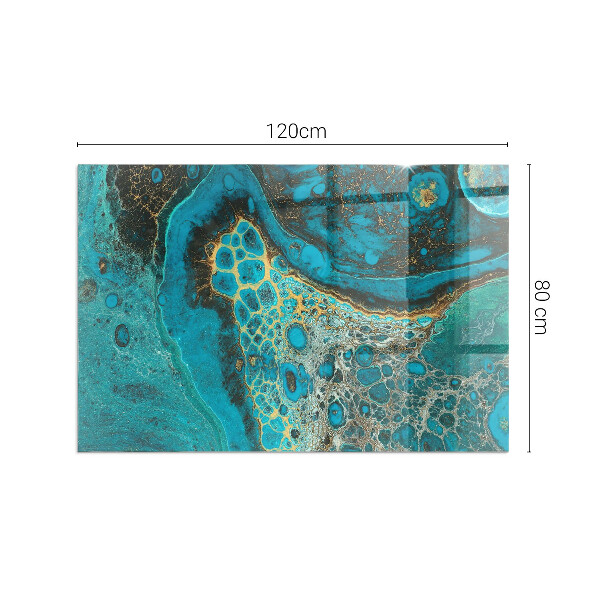 Téglalap alakú üveg kandalló alátét Absztrakt organikus minta