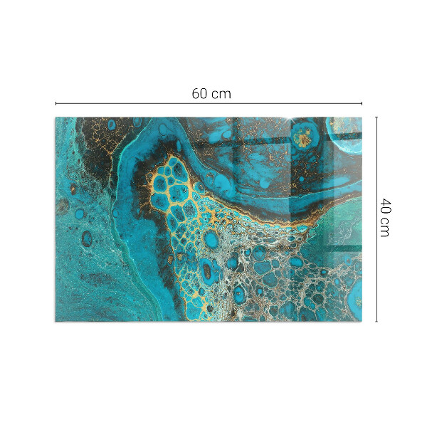 Téglalap alakú üveg kandalló alátét Absztrakt organikus minta