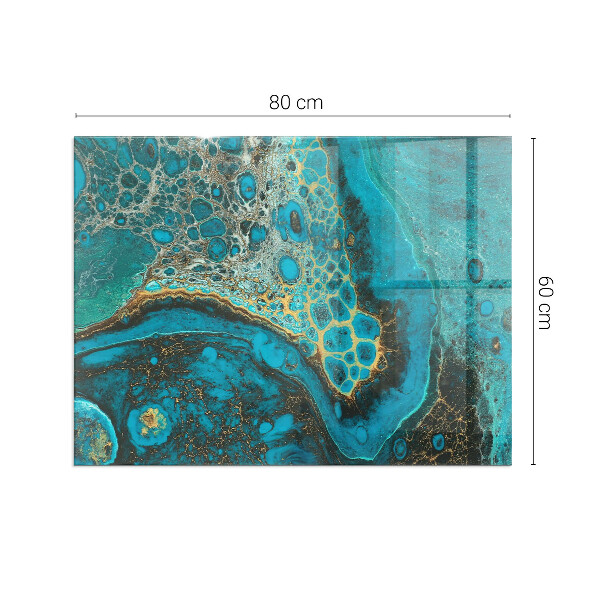 Téglalap alakú üveg kandalló alátét Absztrakt organikus minta