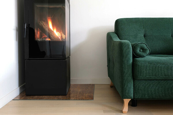 Téglalap alakú üveg kandalló alátét Rozsda textúra fémen