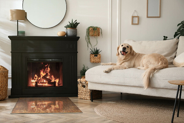 Téglalap alakú üveg kandalló alátét Rozsda textúra fémen