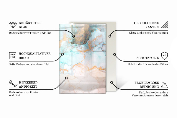 Téglalap alakú kandalló alátét Levelek finom mintázatban
