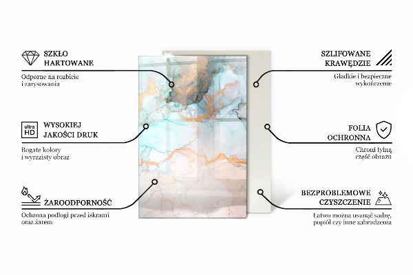 Téglalap alakú kandalló alátét Absztrakt geometrikus minta
