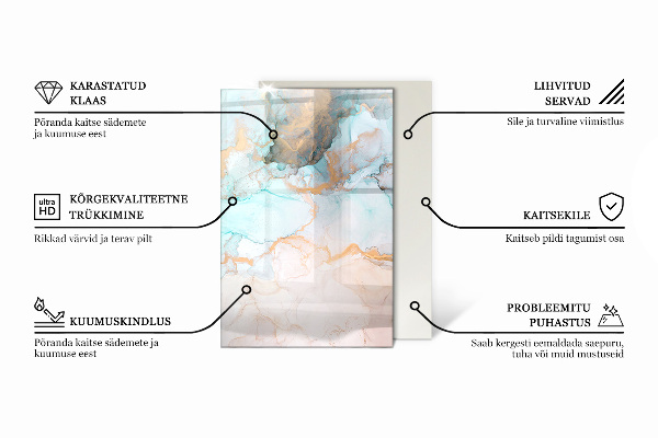 Téglalap alakú üveg kandalló alátét Mozaik minták csempéken