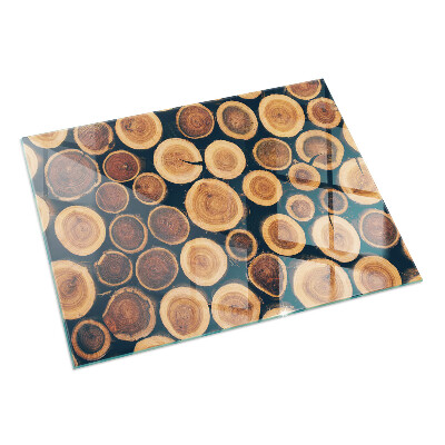 Téglalap alakú kandalló alátét üveg Doboz vágott fával