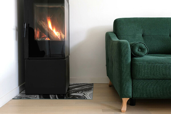 Téglalap alakú üveg kandalló alátét Absztrakt hullámok és vonalak