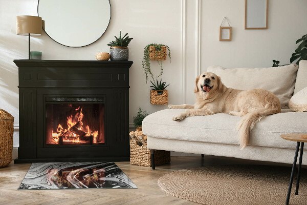 Téglalap alakú üveg kandalló alátét Absztrakt hullámok és vonalak