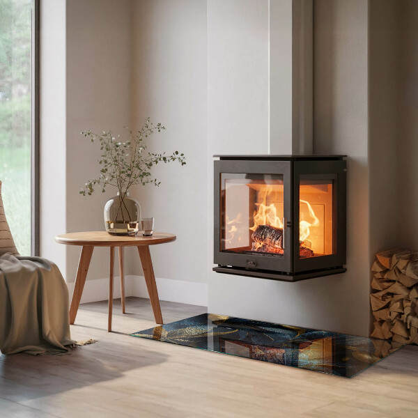 Téglalap alakú kandalló alátét Elegáns textúrájú levelek